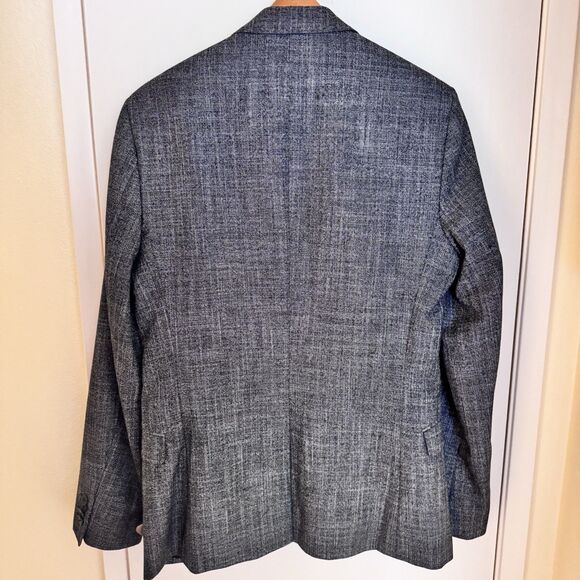 Topman Crosshatch Gray Blazer Men’s 36R Slim Fit 2-Button Jacket - Picture 2 of 10